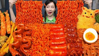 분식특집 ✨ 라볶이 매운어묵 쫄면 김밥 튀김! 먹방 레시피 Tteokbokki Ramen Gimbap Fried Shrimp Seafood Mukbang ASMR Ssoyoung