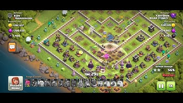 Clash of Clans , TH12 Attack Strat; 1.7 Million gold and elixir, 10k dark Elixir worth of loot.