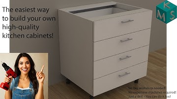 How to Build and Install a DIY Kitchen Base Cabinet with 4 Drawers – SolidWorks Tutorial