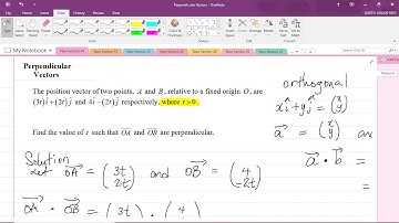 CSEC Additional Mathematics - Section 2: Geometry, Vectors and Trigonometry - Perpendicular Vectors