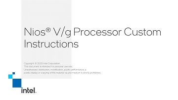 Nios® V/g Processor Custom Instructions