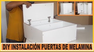 Como hacer muebles /  Instalar Puertas en muebles de cocina fabricados en tableros de Melamina