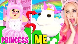 SWITCHING BODIES WITH MY UNICORN FOR A DAY IN ADOPT ME... A Roblox Story
