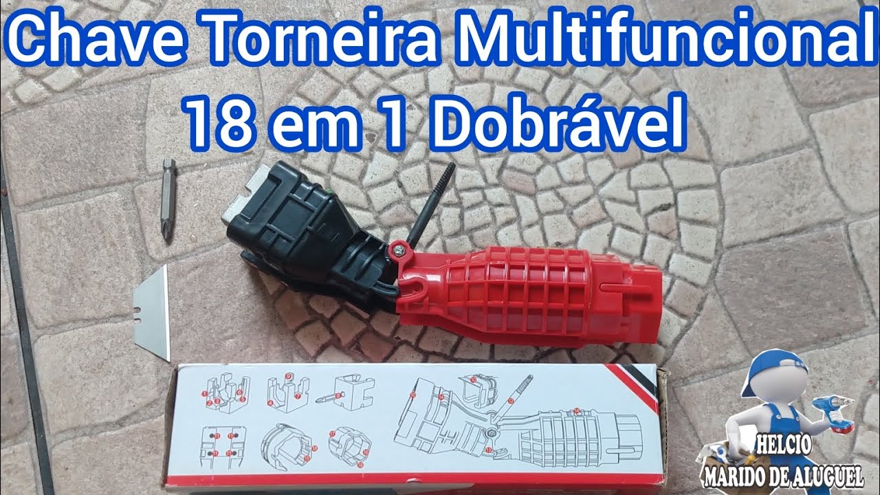 Chave Torneira Multifuncional 18 em 1 Dobrável