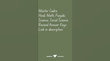 Master cadre revised answer keys || Link in description #mastercadre#mastercadrenewupdate