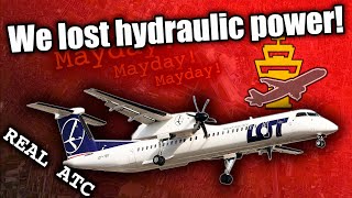 Airplane lost hydraulic power. REAL ATC