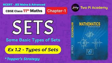 Introduction to Sets Ex 1.2 | Class 11th NCERT Maths | Types of Sets #cbseclass11 #sets
