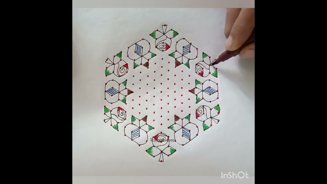 15*8 Dots Ugadi Rangoli/ Sankranthi festival Chukkala Muggulu / Diwali Muggulu /Thipkyanchi rangoli