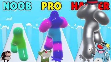 Blob Runner 3D Game / Noob Pro Vs hacker / oggy Game Shinchan Hindi