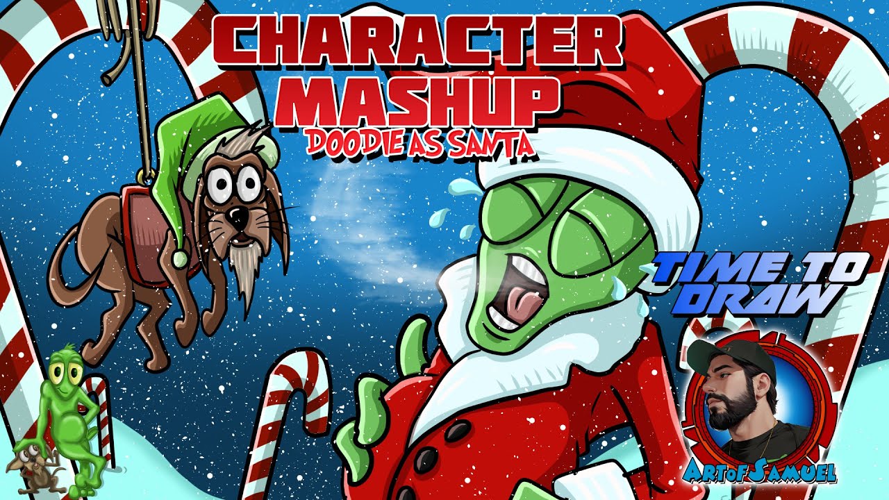 How to Draw an Alien Santa | Digital Art Mashup - YouTube