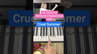 Cruel Summer Piano Easy Tutorial #Shortsexcellence #Piano #Pianotutorialtaylorswift