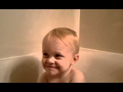 Toren playing in the tub - cute face