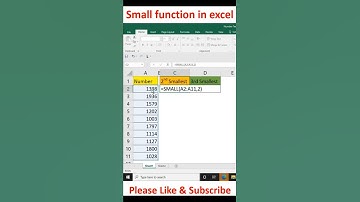 Small Function in Excel || Excel Tips & Tricks