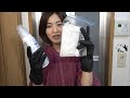黒のビルパールゴム手袋で指ポキ ＆ マスク洗い　Wash the mask and ring your finger bones with  Bill Pearl rubber gloves　#73