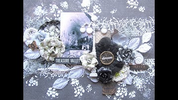 Monochromatic Mixed Media Layout for Flying Unicorn