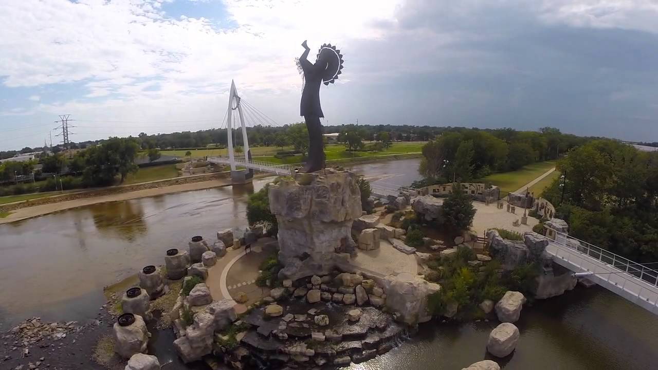 aerial footage keeper of the plains wichita kansas starwood wichita ks