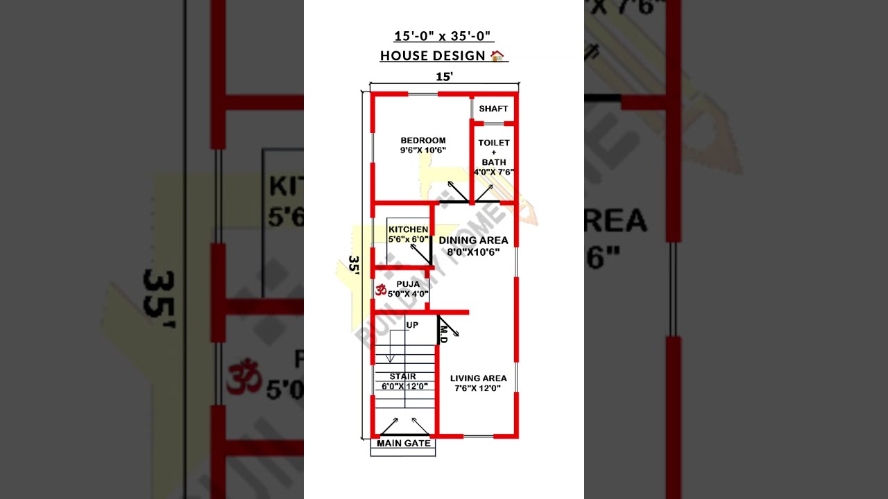 15 X 35 House Design Ghar Ka Naksha Home Buildmyhome Shorts Shortvideo