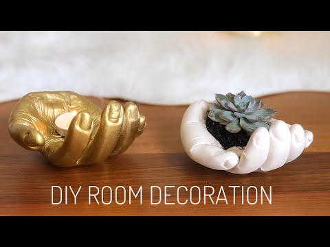 #DIY Alçı Saksı ve Mumluk Yapımı ( Diy Room Decoration )