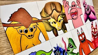 Drawing CARTOON VS ORIGINAL : All New Bosses | Garten of Banban 3