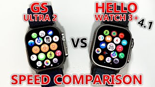 Hello Watch 3 Plus 4.1 vs GS Ultra 2 SmartWatch - System Speed Test - Top 1 Watch Ultra 2 Clone 2024