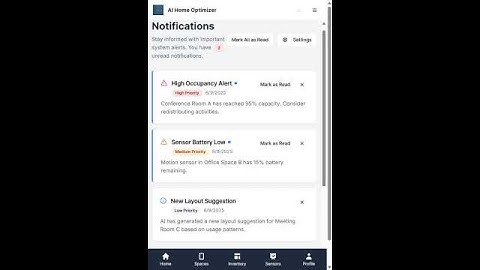 Smart Notifications in AI Home Optimizer | Real-Time Alerts for Occupancy & Efficiency