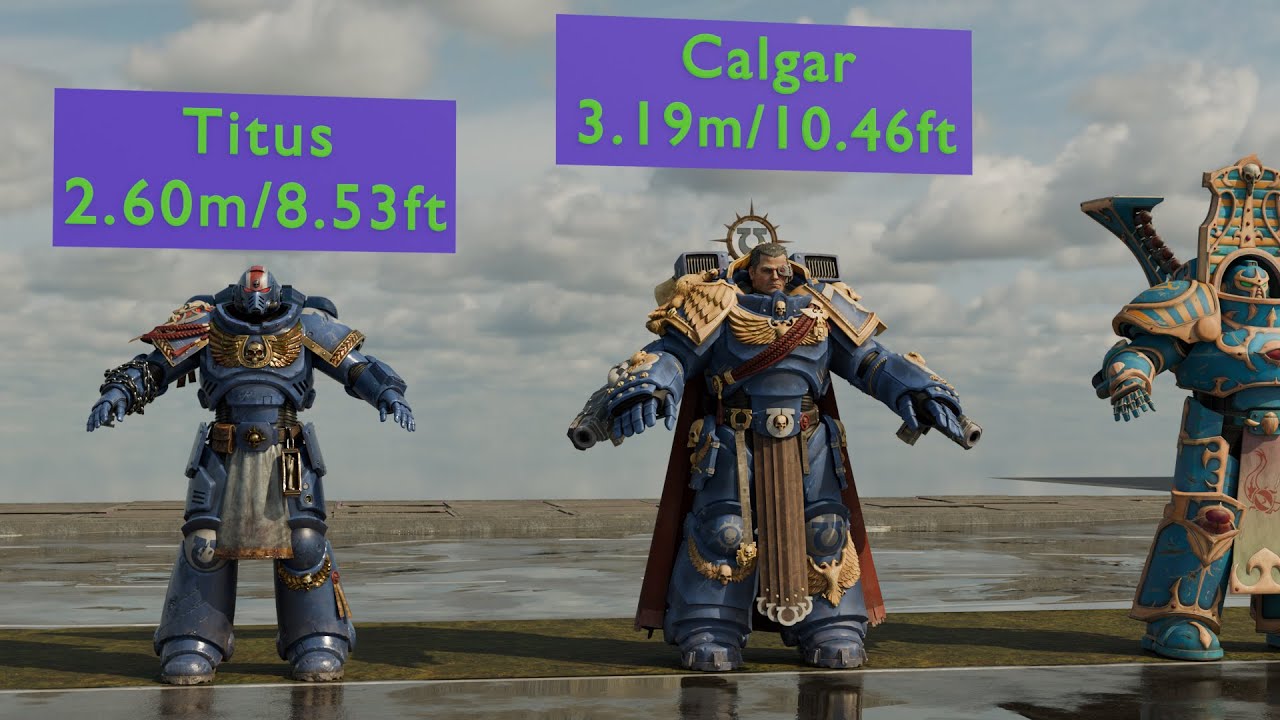 Warhammer 40K 3D Size Comparison - All Suits - Space Marine 2