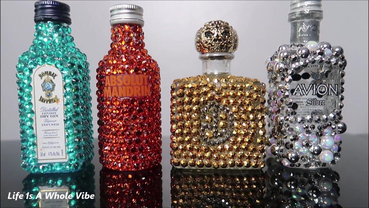 DIY GLAM SHORTY BOTTLE AVION SILVER TEQUILA HOW TO BLING YOUR LIQUOR