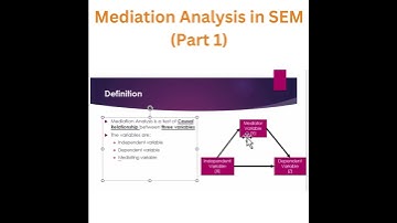 Mediation Analysis in Structural Equation Modelling (SEM) - PART 1