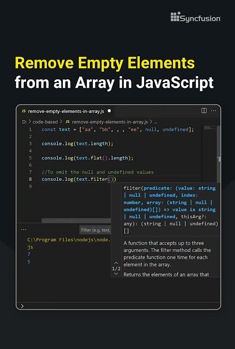 Remove Empty Elements from an Array in JavaScript - YouTube