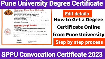 How to correction sppu degree certificate 2023 |Pune University convocation certificate 2023