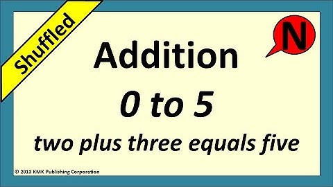 Addition Flash Cards 0-5 Words Only Shuffled with Audio Plain Background