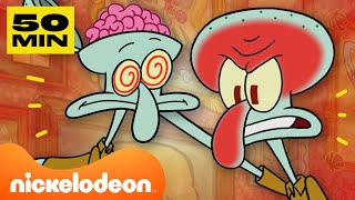 Губка Боб | 50 минут Недовольства Сквидварда 🙄 | Nickelodeon Cyrillic