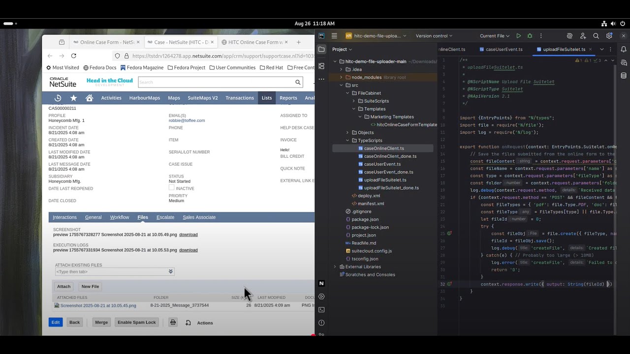 Suitescript NetSuite SuiteScript 2.1 Demo - WebStorm SDF on Linux - YouTube