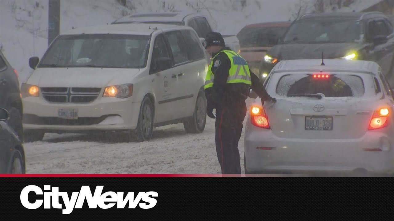 Treacherous road conditions as winter storm pummels the GTA