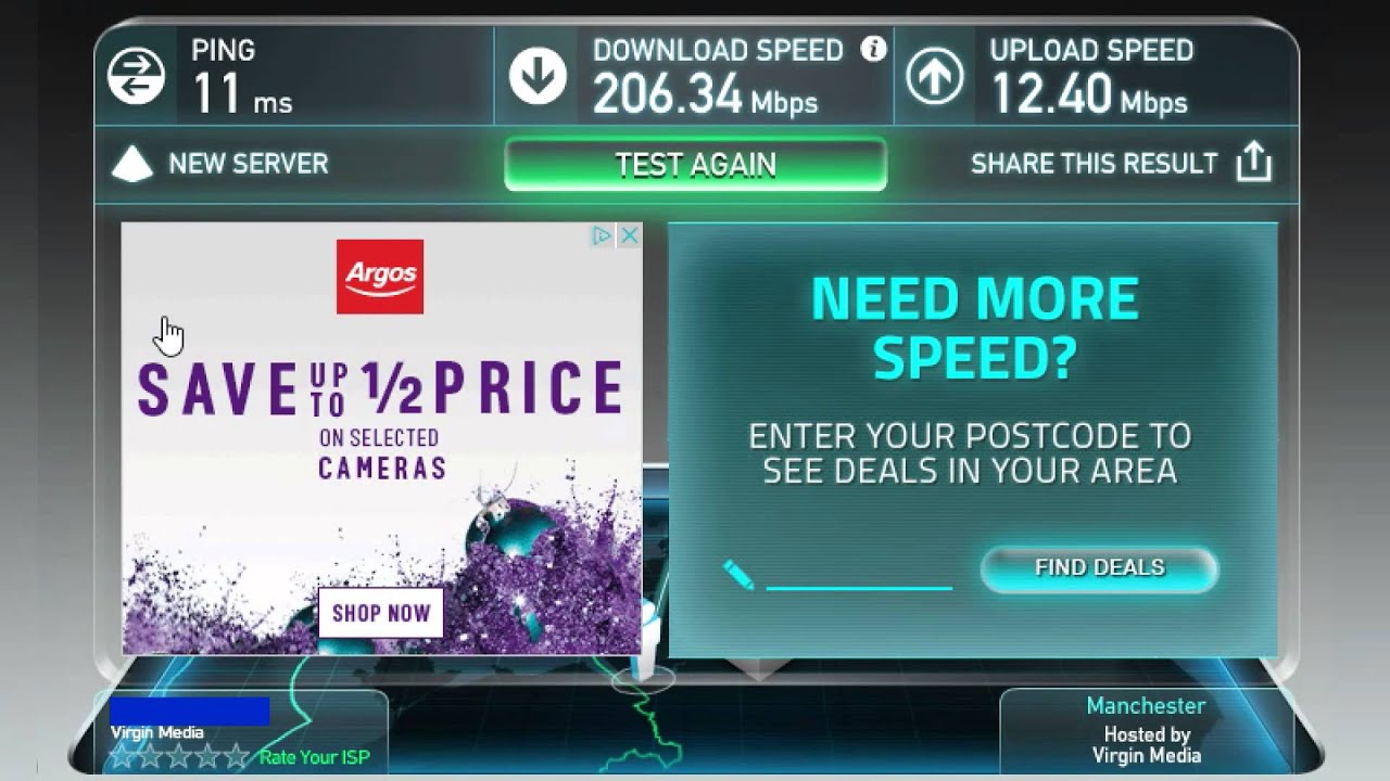 fibre optic download speed test