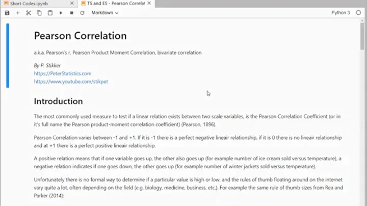 Python - Pearson Correlation (coefficient and test)