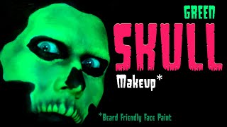 Green Skull Makeup | Beard Friendly Face Paint