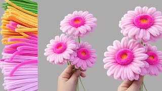 DIY Pipe Cleaner Gerbera Daisy 🌸|  Easy Handmade Flower Tutorial | Handcraft Sreyneang