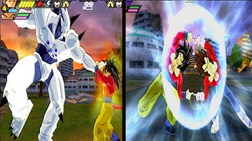 Dragon Ball Z Budokai Tenkaichi 3 Goku & Vegeta Fusion - Gogeta Ssj4 vs Omega Shenron - Gameplay