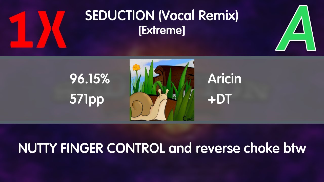 Aricin | NC feat. NRG Factory - SEDUCTION (Vocal Remix) [Extreme] +DT (8.93*) 96.15% | 752 PP if FC