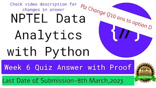 NPTEL Data Analytics with Python week 6 quiz answers(with proof of each answer)