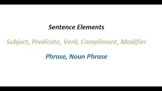 Sentence elements