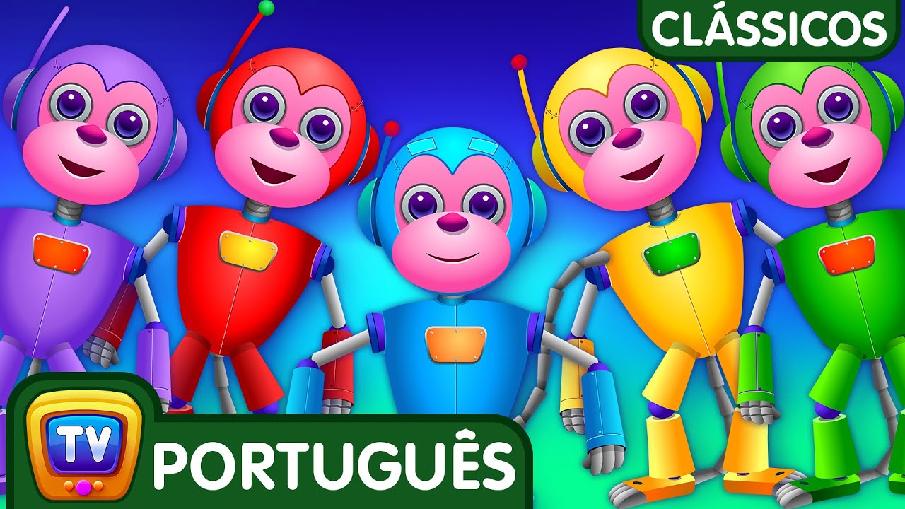Clássicos Cinco Macaquinhos - Robôs (Five Little Monkeys - Robots)–Canções para Crianças - ChuChu TV