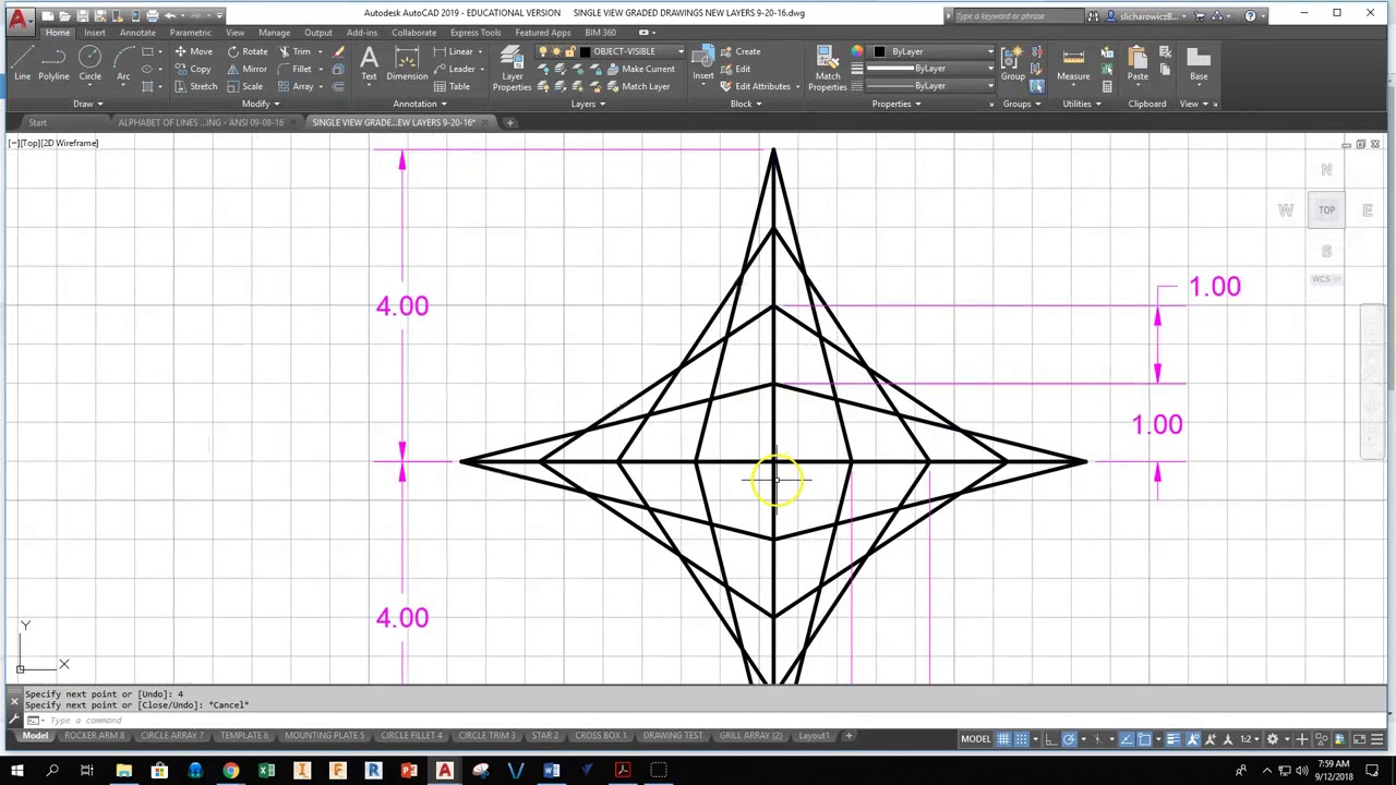 AUTOCAD Snap Tool for Star Drawing YouTube