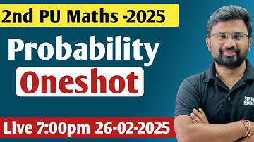 Probability in Oneshot | 2nd PU Mathematics Exam 2025  | Probability Important Questions