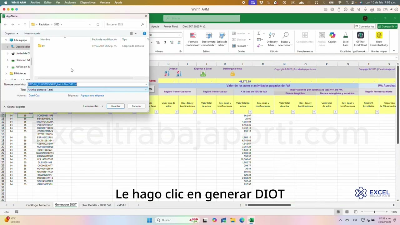 Carga Batch DIOT 2025 , 2024 y años anteriores - Nueva plataforma SAT