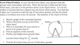 Sinusoidal Functions - An Application Problem