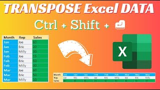 How to transpose Excel data in Three steps