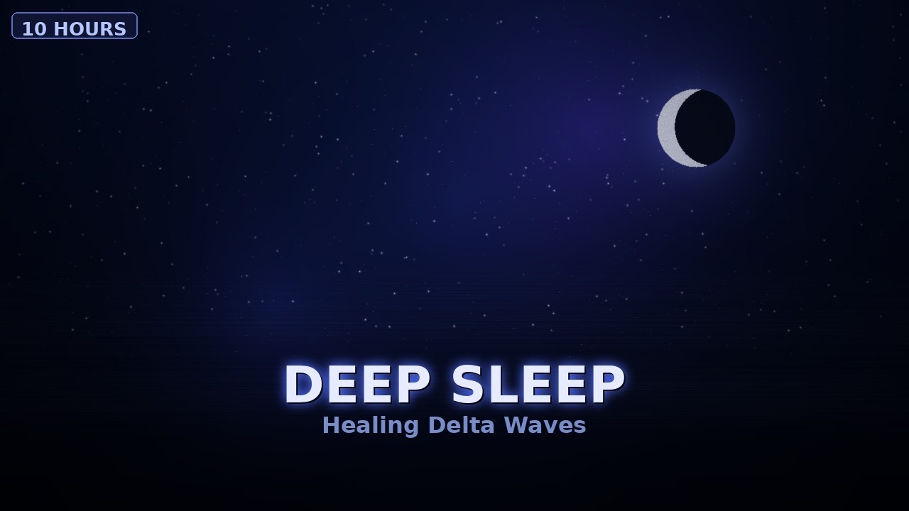Deep Sleep Music · 10 Hours · Black Screen · Healing Delta Waves for Deep Sleeping