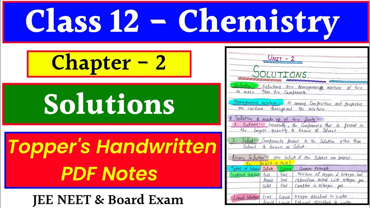 Solutions short notes